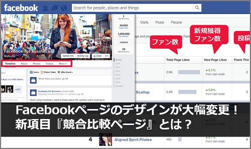 Facebookページのデザインが大幅に変更 インサイトに新項目 競合比較ページ も登場