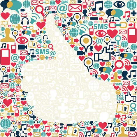 Thumb up Social media icons texture